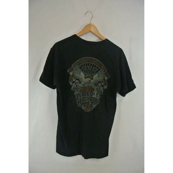Planet Hollywood New York Black T-Shirt  L Large RN 123823 Eagle Design Mens - Picture 4 of 5
